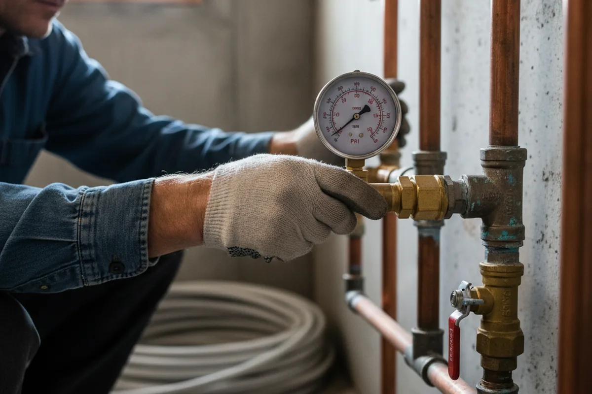 Pressure testing a repaired line during Water Line Repair in Cohagen